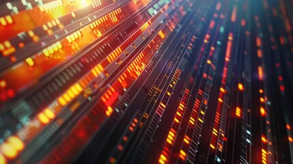 Fototapeta premium Dynamic Abstract Background with Lights and Lines