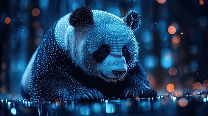the image depicts the word pandas with a digital data centric background symbolizing the pandas data analysis and manipulation tool in python
