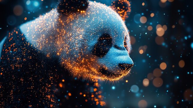 the image depicts the word pandas with a digital data centric background symbolizing the pandas data analysis and manipulation tool in python