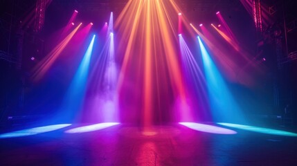Vibrant Stage Lighting Effects in Colorful Setup
