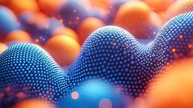 vibrant blue and orange spheres representing data visualization and machine learning concepts in scikit learn branding