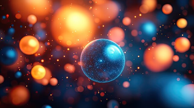 vibrant blue and orange spheres representing data visualization and machine learning concepts in scikit learn branding