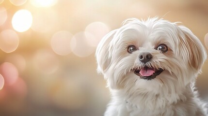 Happy Dog in Soft Bokeh Background