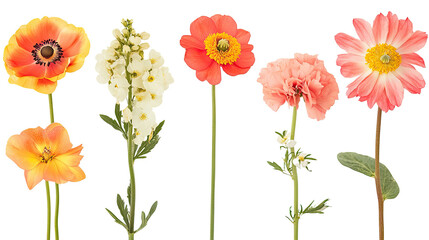 Obraz premium Vibrant Blooming Flower Varieties Arranged in a Colorful Display Generative AI