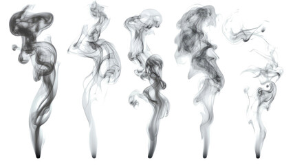 Black and White Smoke Patterns on White Background Generative AI