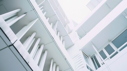 Obraz premium White Futurist Architectural Lines Texture - a sleek and modern visual. The futuristic lines create a sophisticated and dynamic scene.