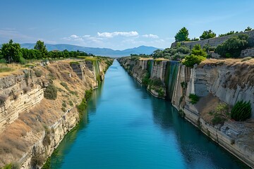 The Corinth Canal situated in Greece.
