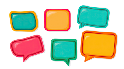 Colorful Speech Text Boxes Ideal for Creative Communication Needs Generative AI