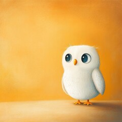 A cute and curious owl in a soft, warm color palette, creating a cozy and charming atmosphere. Perfect for children's projects or nature themes.