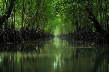 mangrove forest in the morning
