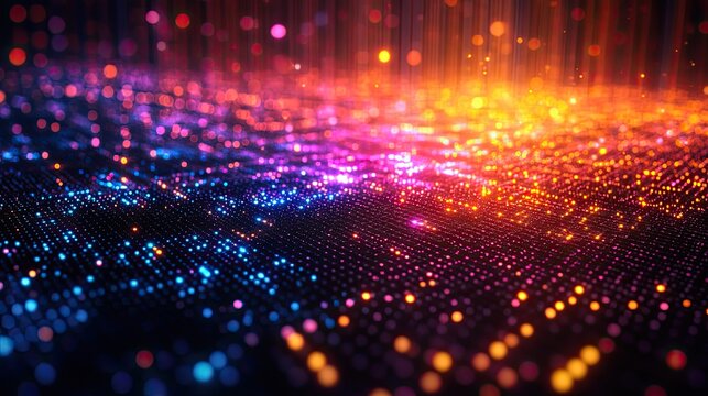 A blurred abstract light background complements the future technology concept, creating a visually appealing representation of digital advancements.