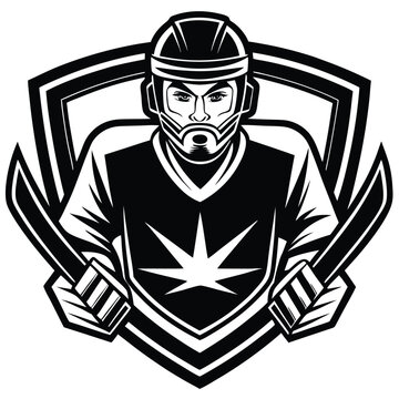 recommend clip art: ice hockey sports illustration vector line art design concept idea