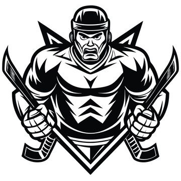 recommend clip art: ice hockey sports illustration vector line art design concept idea