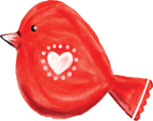 Red Bird ornament isolated