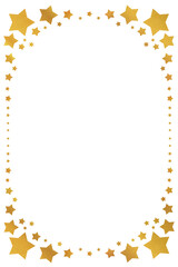 星　スター　ゴールドフレーム　素材　飾り　枠　飾り罫　囲み　タイトル　見出し　キャンペーン　キラキラ　ラメ　高級感　エレガント　クラシック　おしゃれ　シンプル　四角　白背景　白バック　透過　縦長