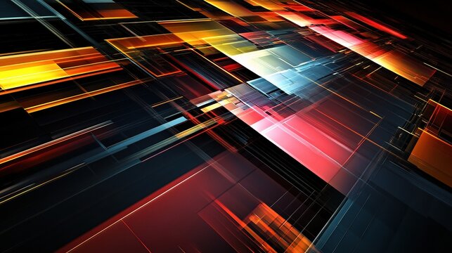 Abstract Digital Background with Vibrant Lines and Shapes