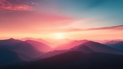 Obraz premium Serene Sunset Over Mountain Range