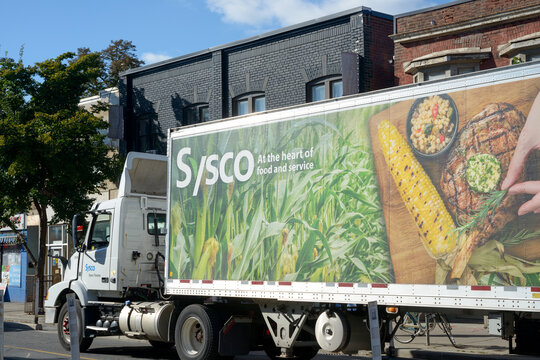 Sysco (System Services Company) truck on a street in Toronto, Canada
