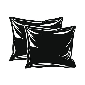 recommend clip art: Satin pillows vector silhouette