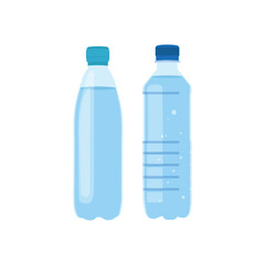 Vector illustration of clean water plastic bottle. Clean water drinking mineral icon or emblem, bottled water for coolers distribution service vector symbol plastic water bottle advertising