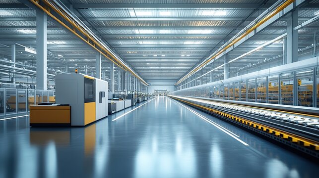 A digital rendering of smart industry technology, showing robot automation and innovation in the manufacturing process.