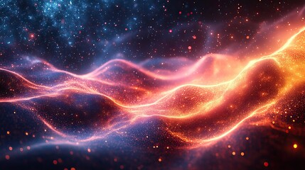 Obraz premium A display of luminous futuristic energy with dynamic glowing elements and abstract space.