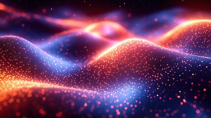 A dynamic composition of bright, glowing lines forms an abstract background of swirling patterns.