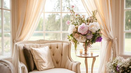 Cottage wedding decoration in the countryside, floral decor and event celebration, flowers, wedding aisle, wedding cake and tablescape, English country style idea