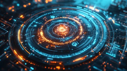 glowing compass with intricate quantum-inspired designs,