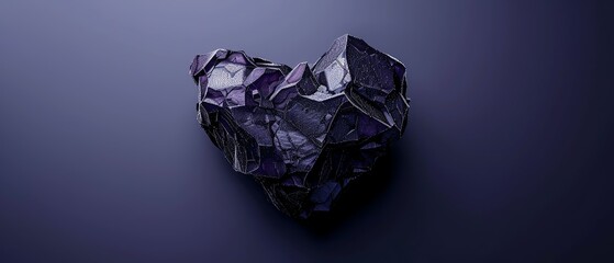 Fototapeta premium Faceted diamond heart, sparkling edges, flat design illustration