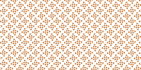 Golden vector seamless pattern with small diamond shapes, floral silhouettes. Simple texture.