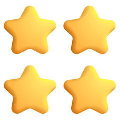 set of golden stars isolated