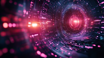 Fototapeta premium A futuristic background with purple technology patterns, showcasing AI-generated visuals for a high-tech aesthetic.