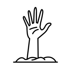 zombie hand graveyard Halloween  Icon