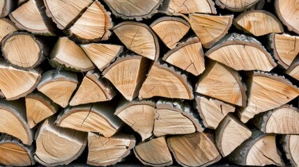 Fototapeta premium A Stack of Cut and Dried Firewood Logs