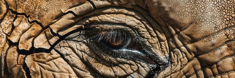 Aufkleber the close-up reveals the unique textures of the elephant's skin around its eye, capturing the richne