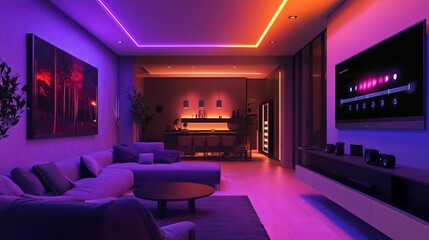 Home Automation Showroom Featuring Smart Mood Lighting Systems and Controls