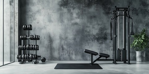 Home Gym with Premium Exercise Machines and Weights