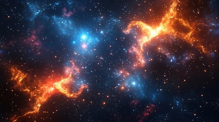 Fototapeta premium Vibrant Cosmic Nebula in Deep Space
