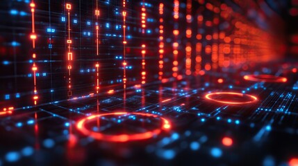 Obraz premium A global network of cyber communication, depicting blockchain technology and cryptocurrency in a futuristic world setting.