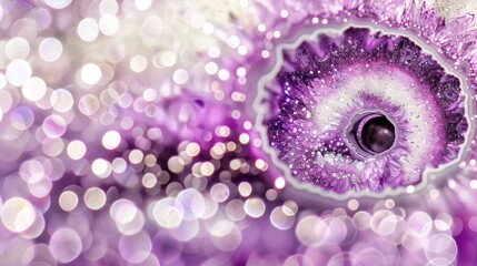 Close-up of a Purple Agate Geode with Sparkling Details