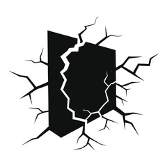 Brickwall crack hole vector