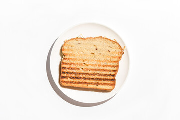 grilled toast on a white plate