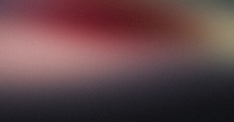 Magenta red orange blue gray color flow abstract smooth grainy gradient backdrop design, retro summer colours flow on dark with noisy gradient banner or poster.