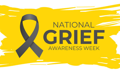 Vector illustration on the theme of National Grief awareness week observed each year from December. Banner poster, flyer and background design template. Eps 10.