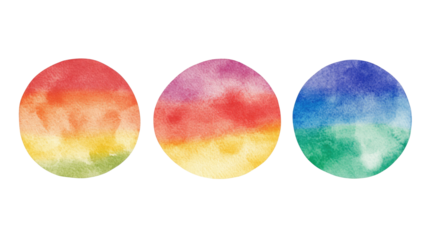 Colorful Watercolor Spots Creating a Vibrant Rainbow Effect Generative AI