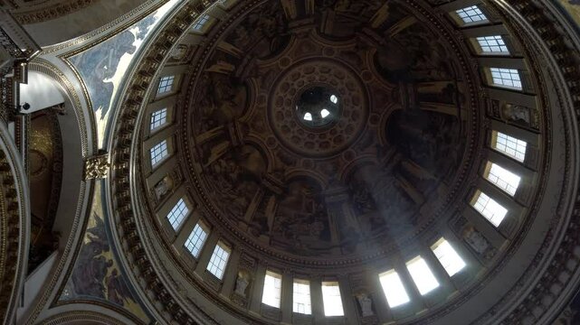Spin shot of dome of St Paul's Cathedral, London, UK.
