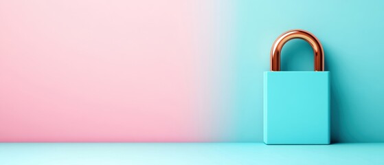 A blue padlock on a gradient pastel background, symbolizing security and protection.