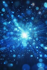 Fototapeta premium Blue Motion Lights on Dark Background