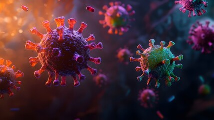 Highly Realistic 3D Render of Viruses and Bacteria